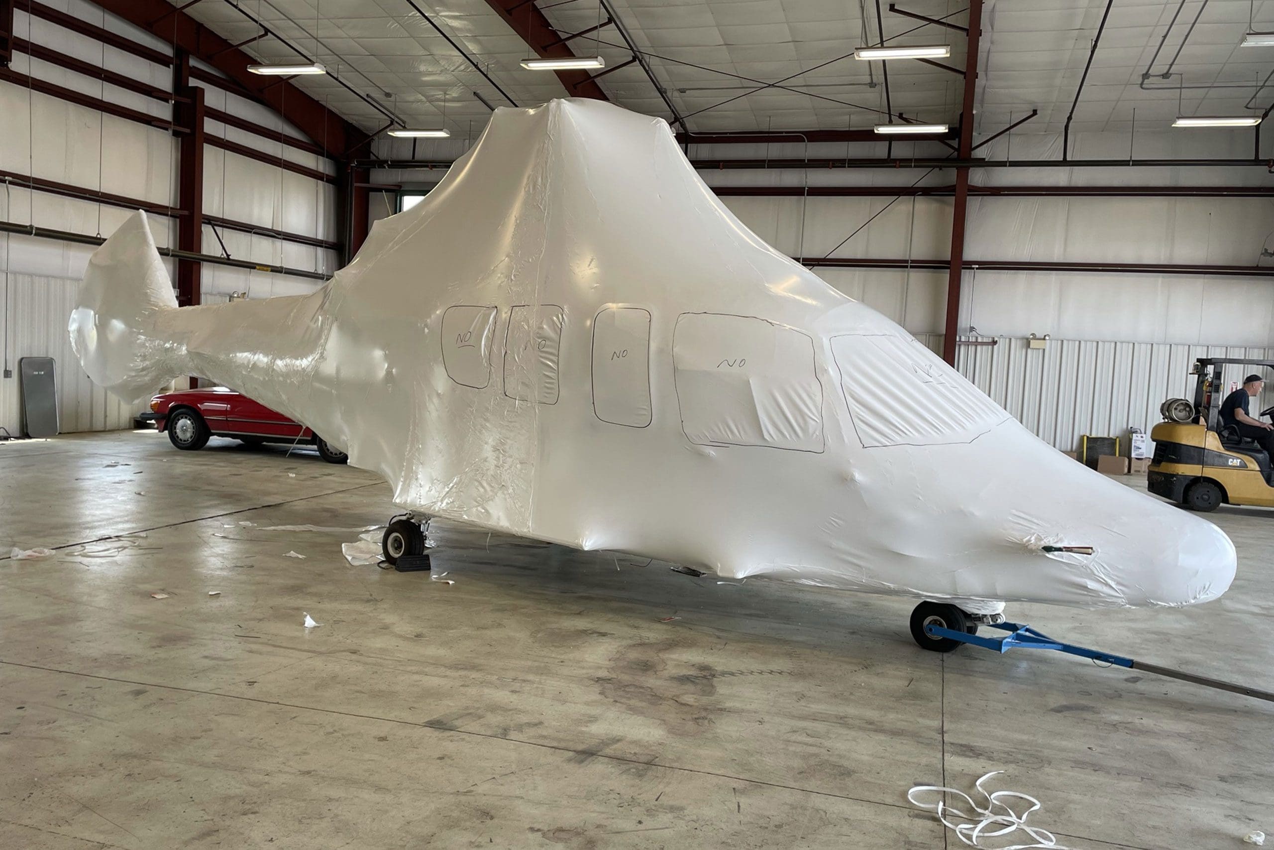 Heat shrink wrapping service in Las Vegas for industrial equipment and large items.