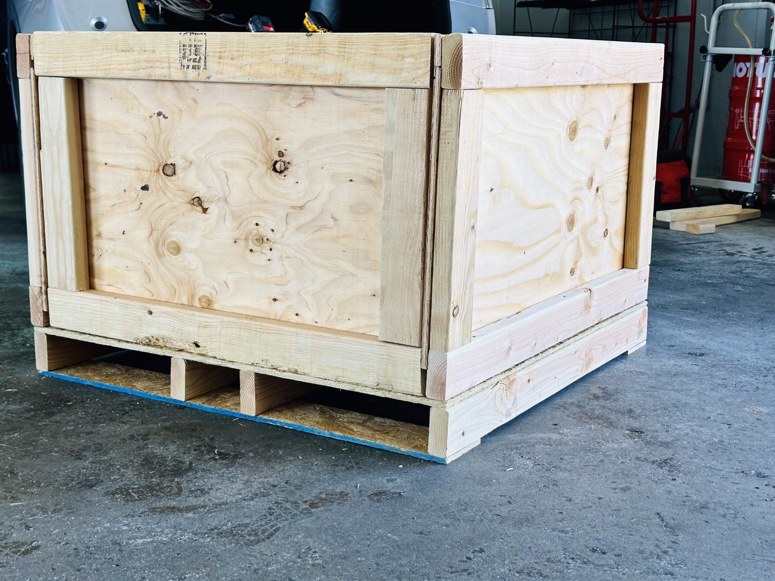 Heavy-duty wooden shipping crates built in Las Vegas for industrial and commercial use.